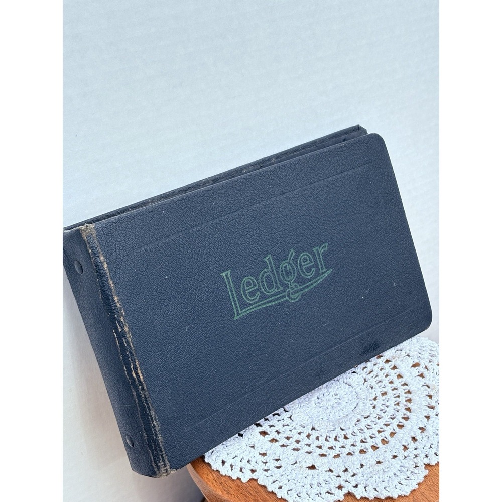 Vintage Mini 4-Ring Ledger Notebook National Blank Pages Ephemera Industrial